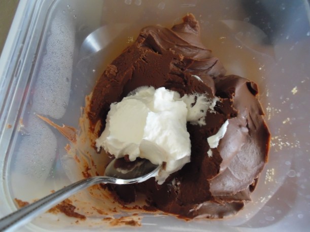 Chilled ganache and Cool Whip.