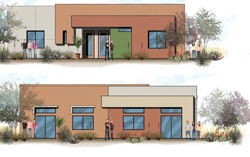 This is the artist's drawing of the new homes being built near my house.