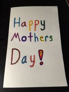 My actual real card from my sweet son.